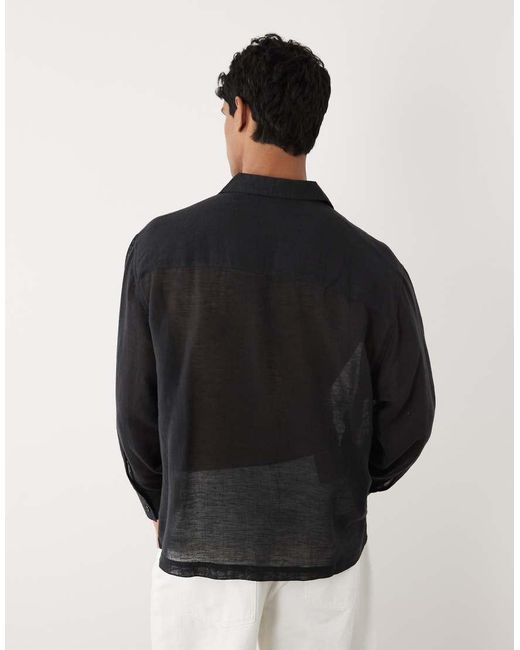 ASOS Black Oversized Overhead Shirt for men