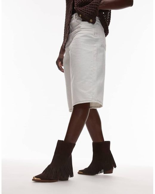 Bronx Black Jukeson Tassel Western Ankle Boots
