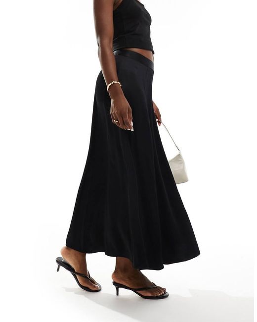 Nobody's Child Black Milo Satin Maxi Skirt