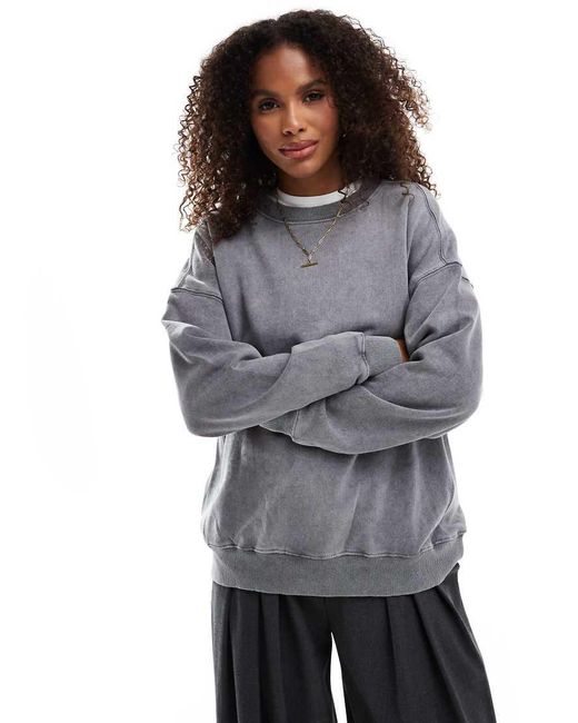 Pull&Bear Gray Oversized Sweater