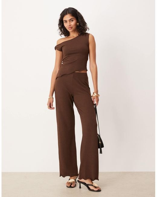ASOS Brown Co-ord One Shoulder Top With Asymmetric Hem
