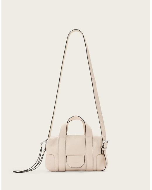 AllSaints Natural Ares Compact Leather Crossbody Bag