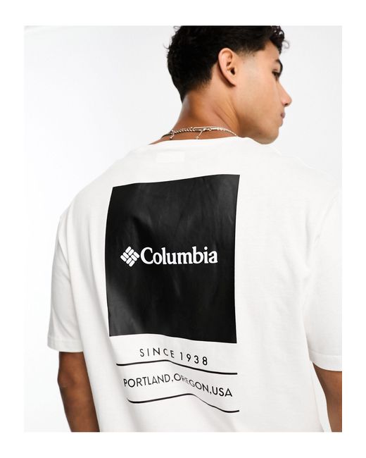 Barton springs - t-shirt bianca con stampa sul retro di Columbia in White da Uomo