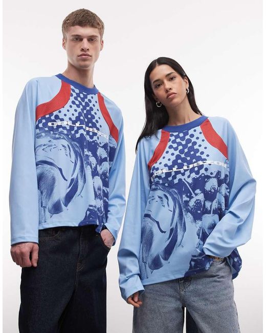 Collusion Blue Unisex Football T-shirt