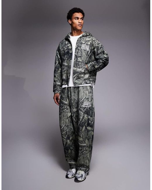 Good For Nothing Gray Oversized Zip Through Hoodie for men