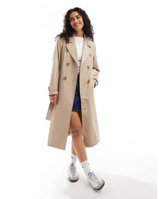Pimkie White Belted Longline Trench Coat