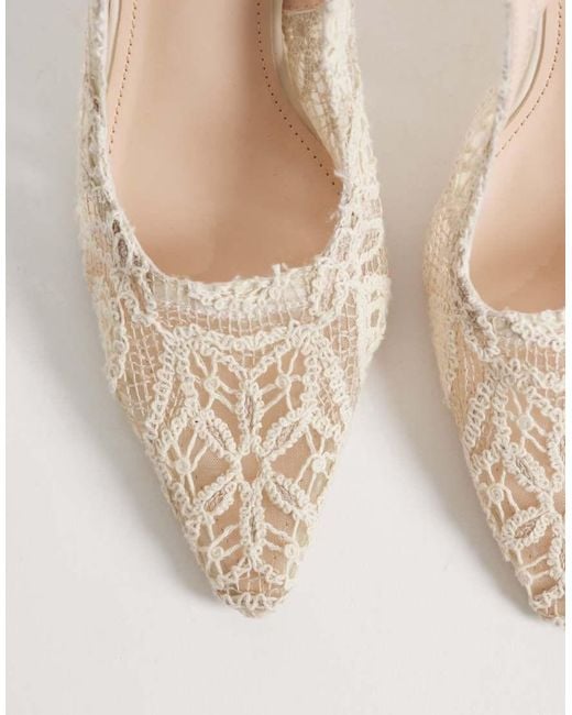 Raid White Annona Slingback Heeled Pumps