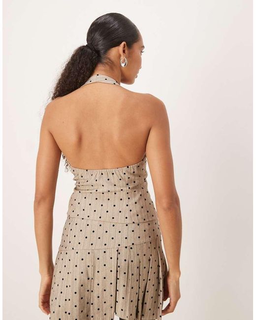 Motel Natural Odin Co-Ord Halter Polka Dot Vest Top