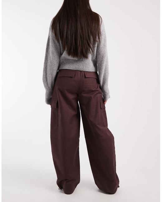 ASOS Red Balloon Pants With Utility Pocket Details