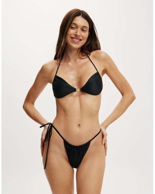 Cotton On Natural Side Gather Bralette Bikini Top