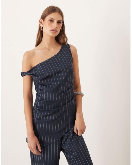 ASOS Blue Twist One Shoulder Jumpsuit
