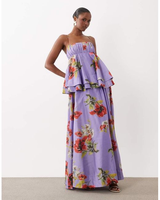 ASOS Purple Double Layer Maxi Dress
