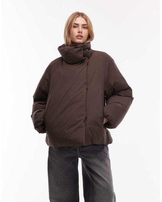 ARKET Brown Down Puffer Coat With Clean Padding