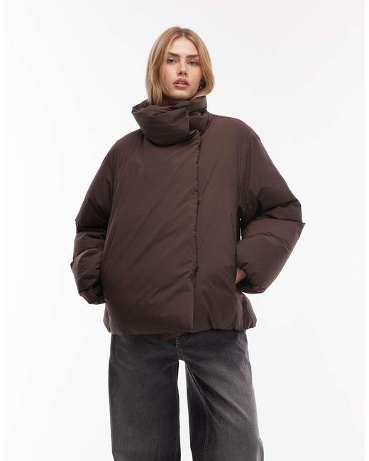 ARKET Brown Down Puffer Coat With Clean Padding