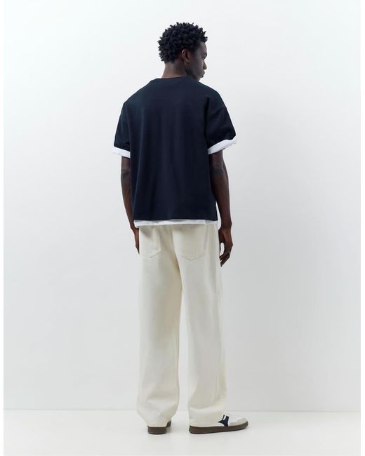 Pull&Bear White baggy Jeans for men