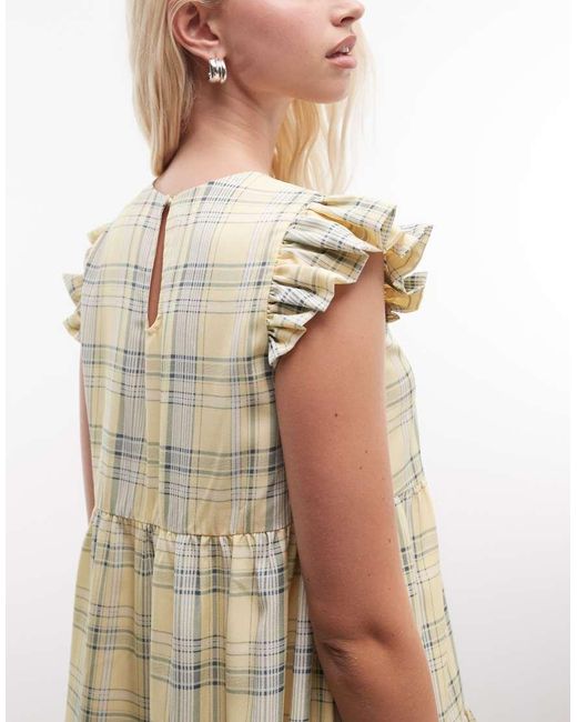 Daisy Street Natural Ruffle Tiered Chuck On Smock Mini Dress