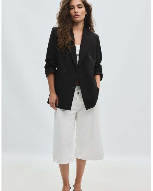 Stradivarius Black Fitted Blazer With Buttons