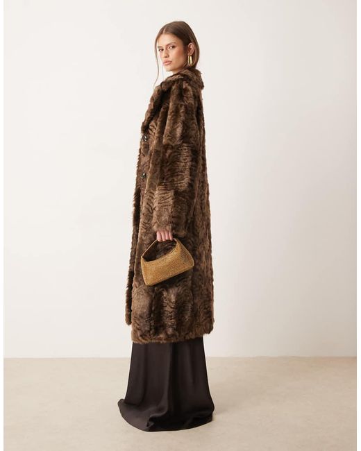 Mango Natural Textured Faux Fur Jacket