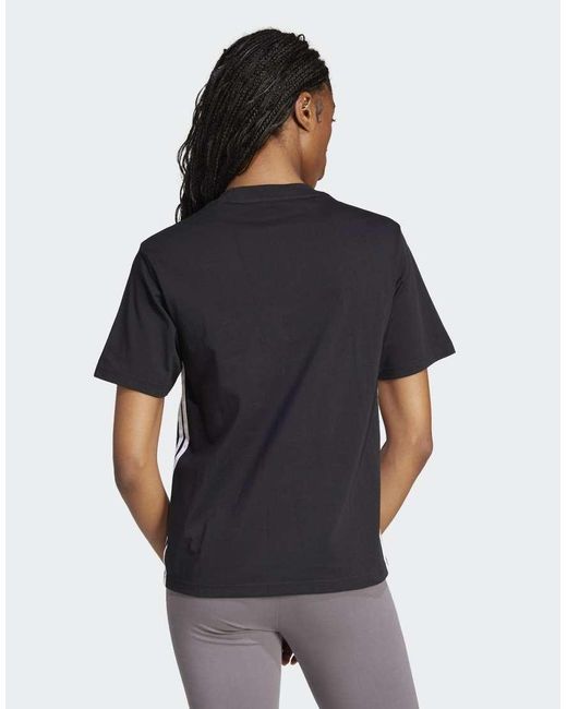 Adidas Originals Black Essentials 3-Stripes Cotton Tee