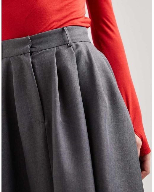 ASOS Red Volume Balloon Midi Skirt