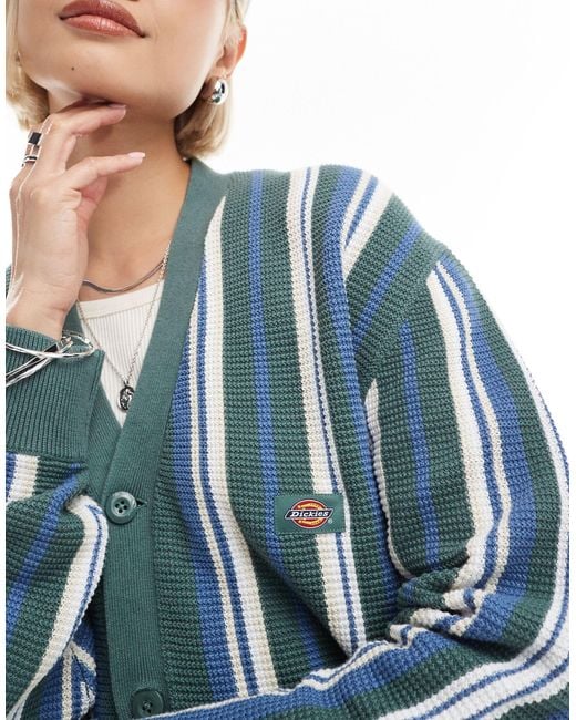 Dickies Blue Glade Spring Striped Knitted Cardigan