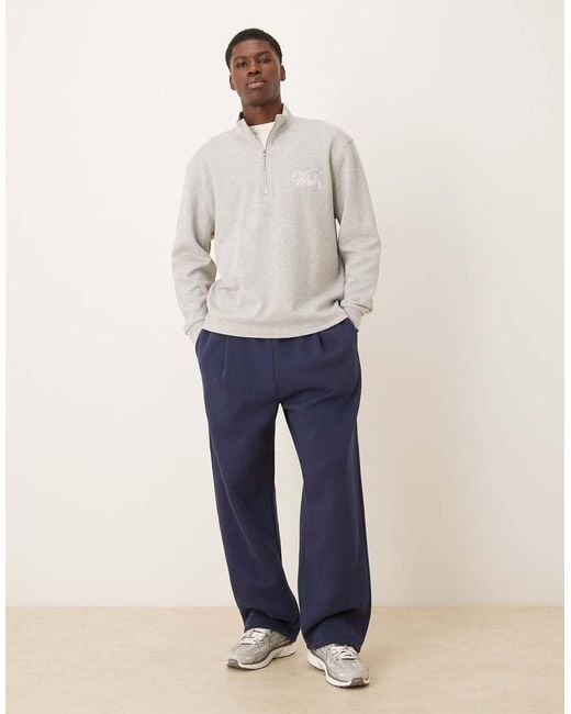 ASOS Joggingbroek Met Wijde Pijpen En Plooien in het Blue voor heren