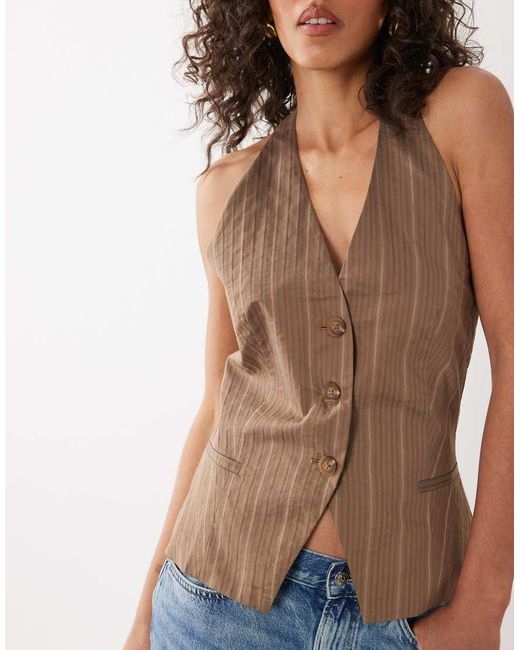 Mango Blue Martin Halterneck Vest