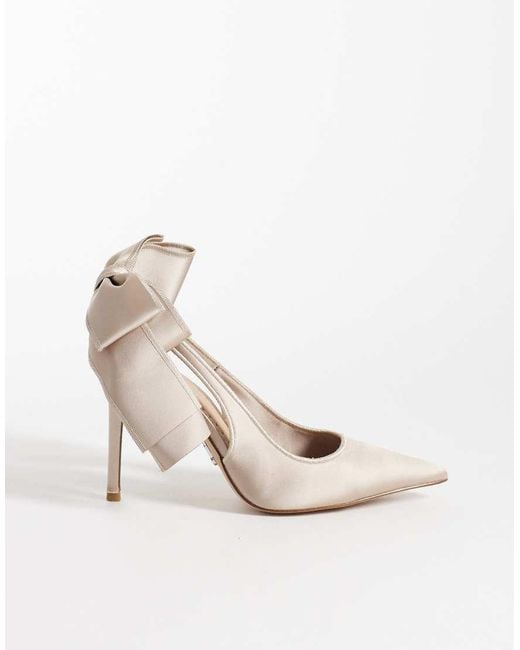 Steve Madden Natural Sling Back Heels With Bow Detail