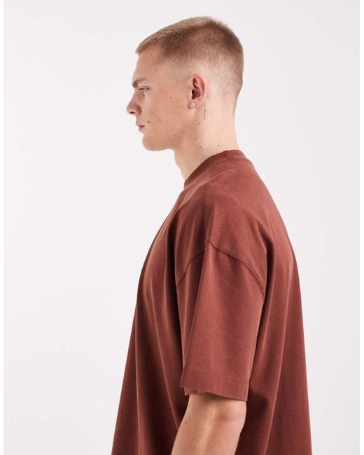 4505 Red Icon Heavyweight Cotton Oversized T-shirt With Quick Dry Finish for men