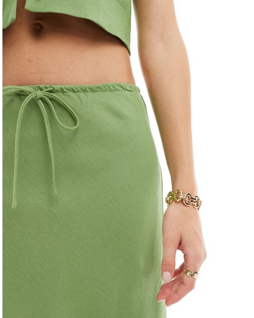 Mango Green Linen Mix Co-ord Skirt