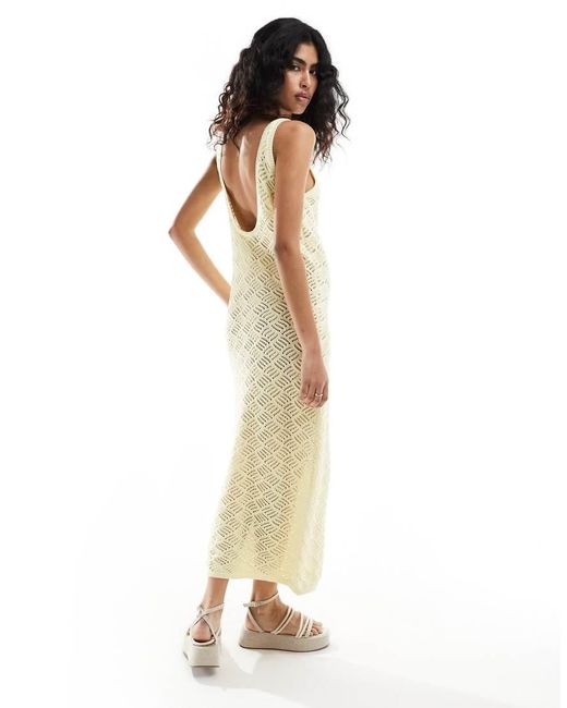 SELECTED Natural Femme Maxi Crochet Dress