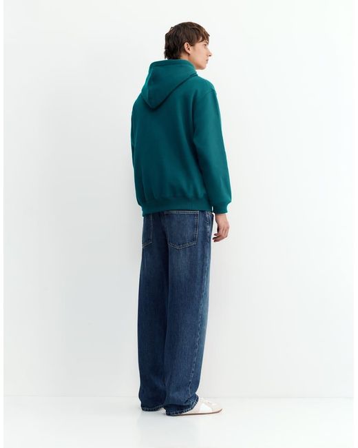 Felpa Con Cappuccio Basic Bottiglia di Pull&Bear in Green da Uomo