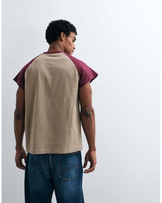 ASOS Natural Relaxed Raglan T-Shirt for men