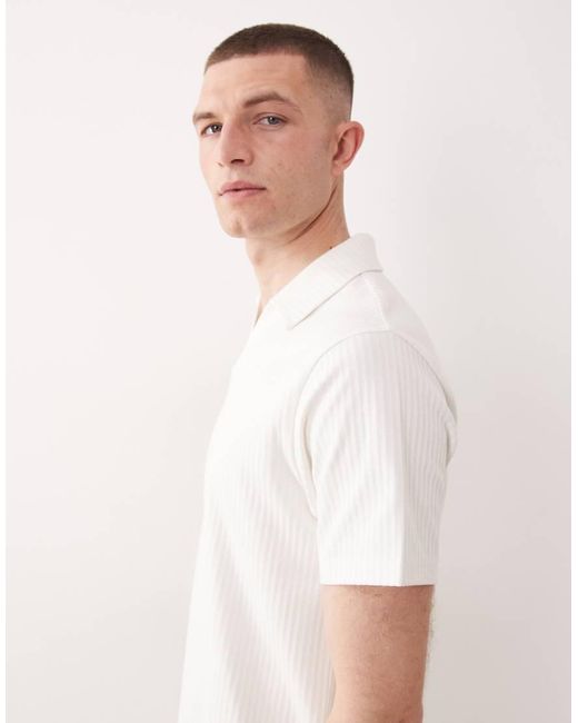 ASOS White Regular Fit Notch Polo for men