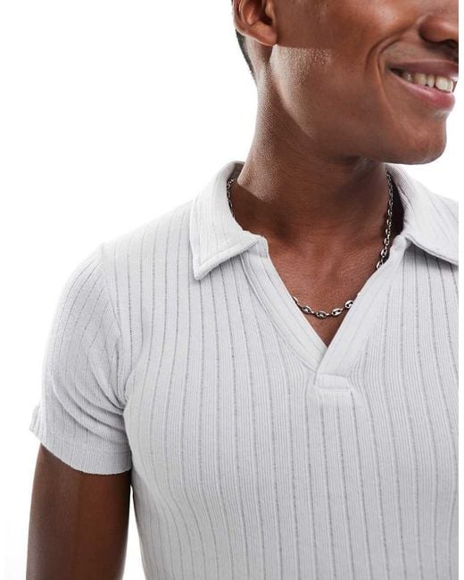Jack & Jones White Muscle Fit Polo for men
