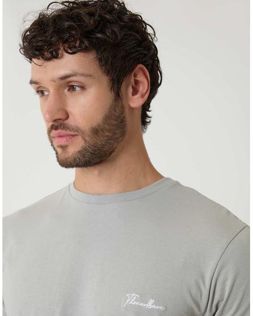 Threadbare White Cotton Blend Script Logo Lounge Set for men