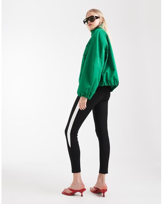 ASOS Green leggings With White Side Stripe
