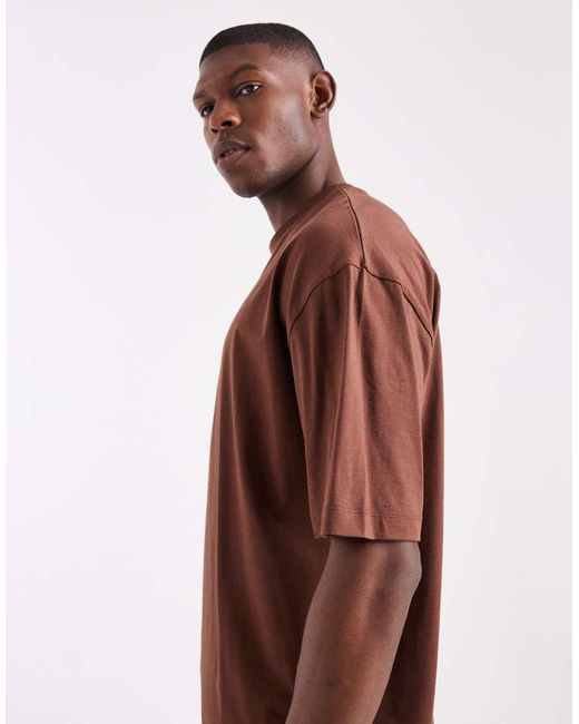 ASOS Brown Essentials Oversized T-Shirt for men
