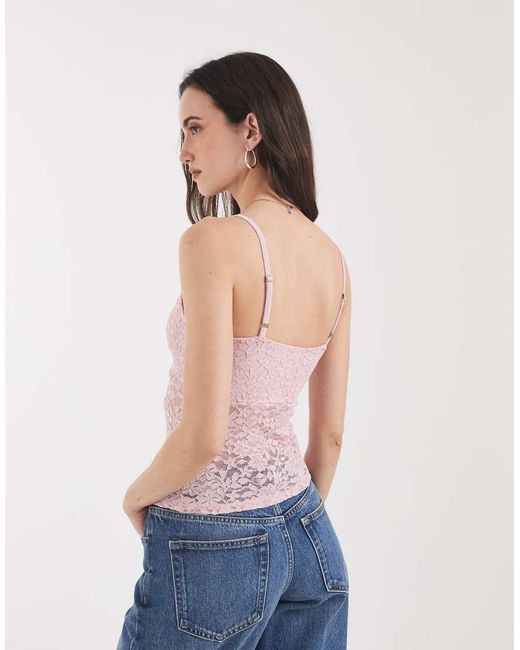 Hollister Brown V Neck Lace Cami Top