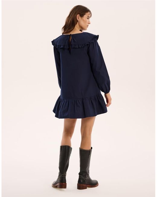 OMNES Blue Emili Frill Mini Dress