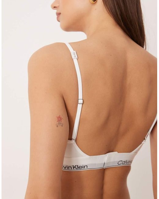 Calvin Klein White Icon Cotton Modal Lightly Lined Balconette Bra