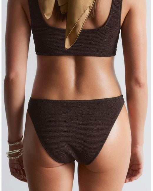 & Other Stories Brown Mix And Match Crinkle Bikini Bottom
