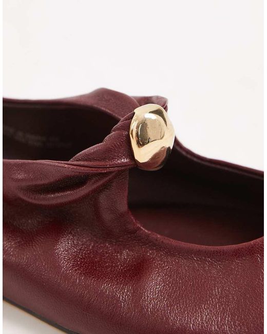 Dolce Vita Red Cornel Ballet Flats With Gold Detail
