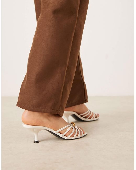 Mango Brown Strappy Heeled Mule