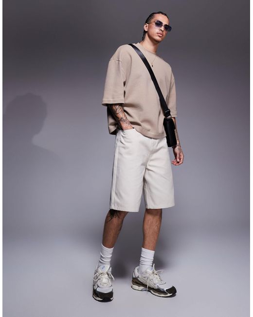 ASOS – kastiges oversize-t-shirt in Gray für Herren