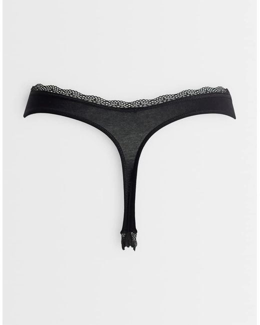 DORINA Black Essentials Cotton 5 Pack Thongs