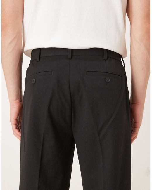 SELECTED – locker geschnittene hose in Black für Herren