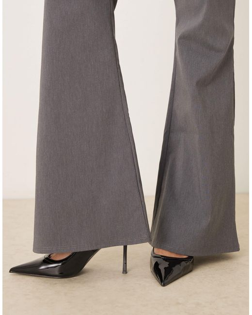 ASOS Natural Bengaline Slim Flare Trousers