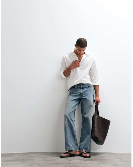 ASOS White Oversized Overhead Shirt for men
