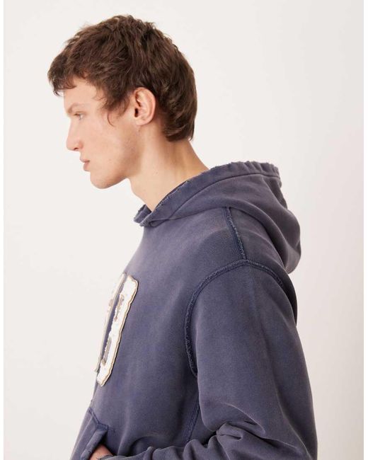 Abercrombie & Fitch Blue Front Graphic Hoodie for men